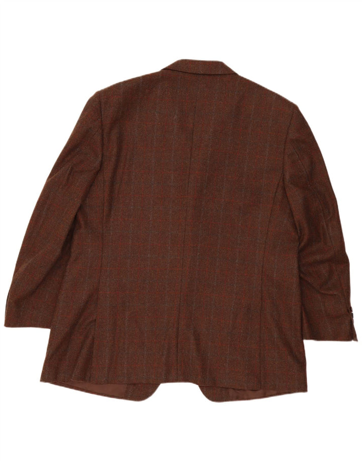 Мужской пиджак Canali на 3 пуговицах IT 58 4XL, коричневый, шерстяной в клетку