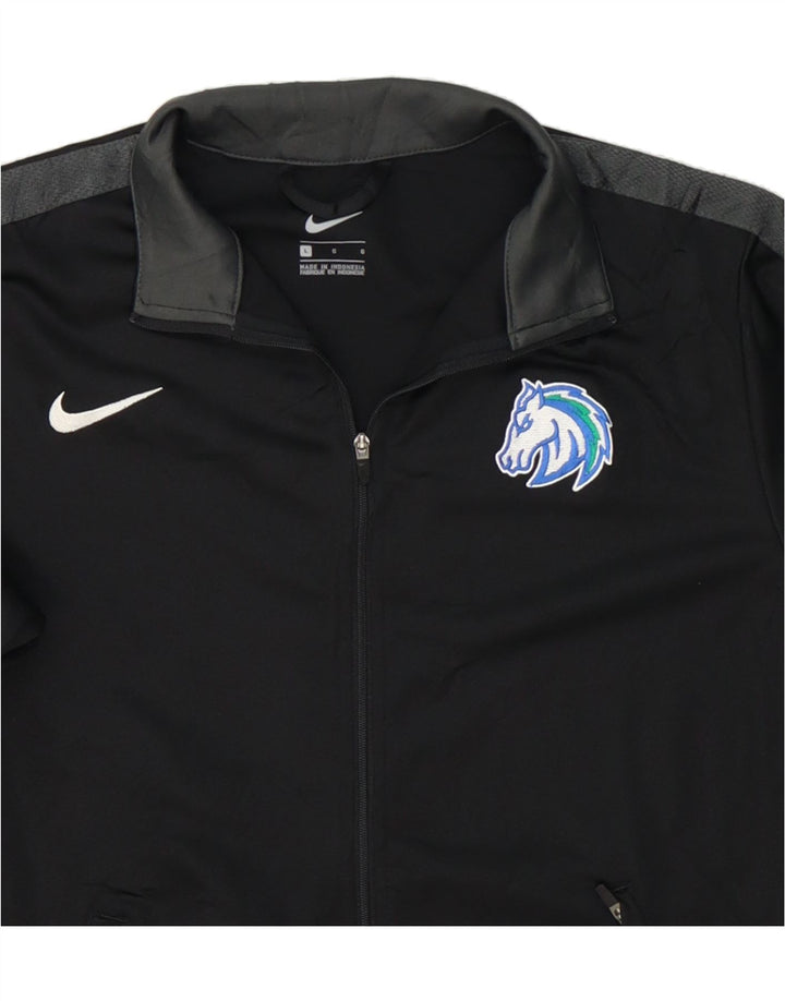 NIKE Womens Tracksuit Top Jacket UK 14 Large Black Polyester Vintage Nike and Second-Hand Nike from Messina Hembry 