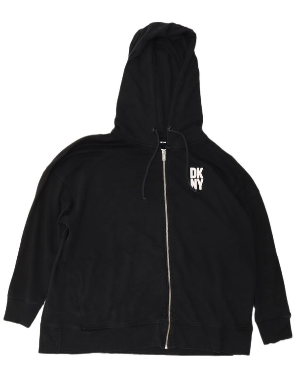 Женский свободный свитер с капюшоном на молнии Dkny UK 18 XL, темно-синий, хлопок