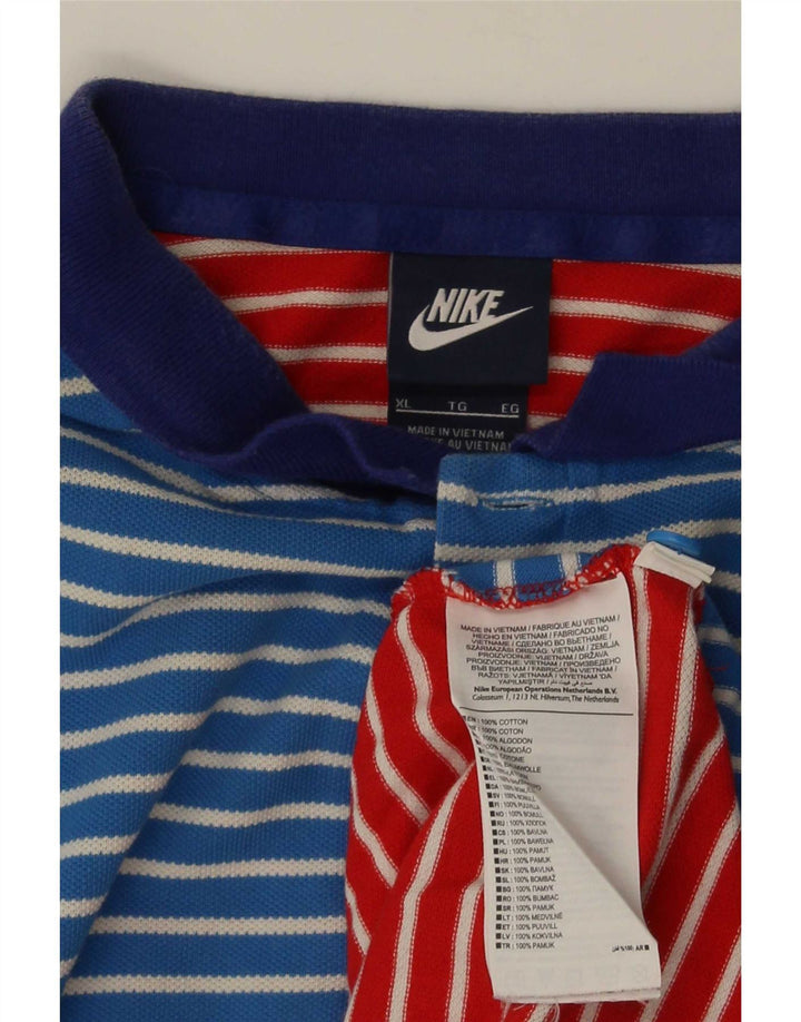 Мужская рубашка-поло Nike XL, хлопок в разноцветную полоску