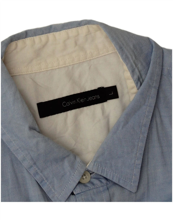 Мужская рубашка Calvin Klein Jeans, большая синяя хлопковая