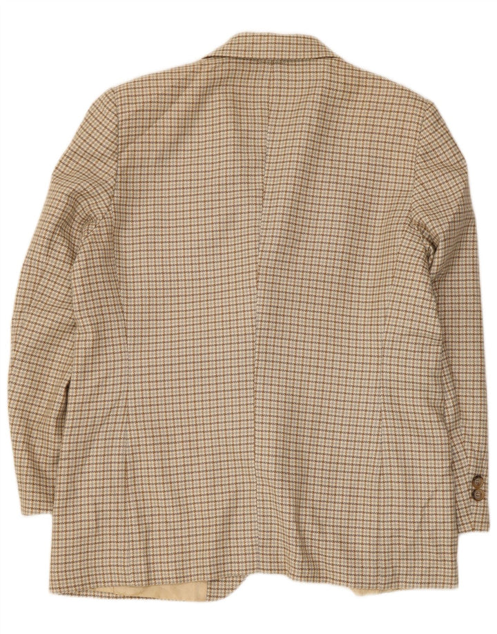 Женский пиджак на двух пуговицах Luisa Spagnoli IT 48 XL Бежевый с узором "гусиные лапки"