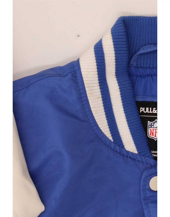 Мужская университетская куртка Pull & Bear Los Angeles Rams UK 38, средний синий спортивный цвет