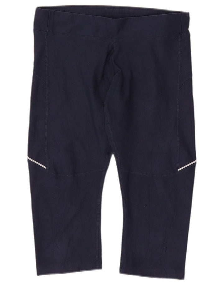 Женские леггинсы-капри NIKE Dri Fit UK 10, маленькие темно-синие, полиэстер