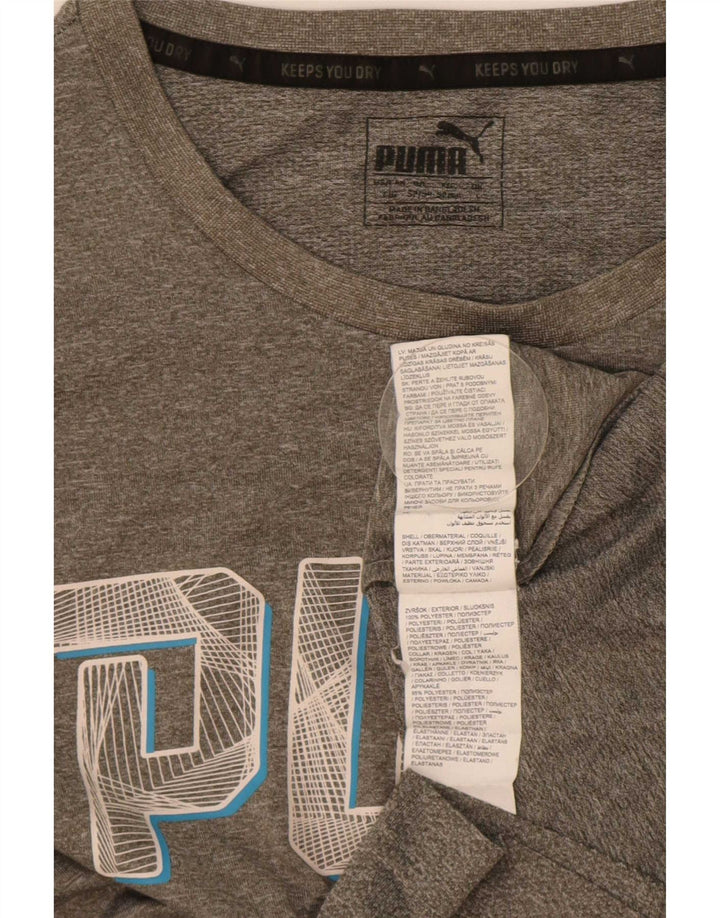 Мужская футболка с рисунком Puma, большой серый полиэстер с крапинками