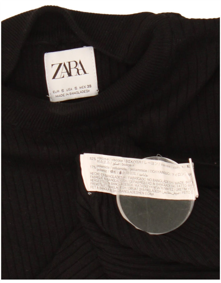 Мужской джемпер с высоким воротником Zara, маленький черный вискозный свитер