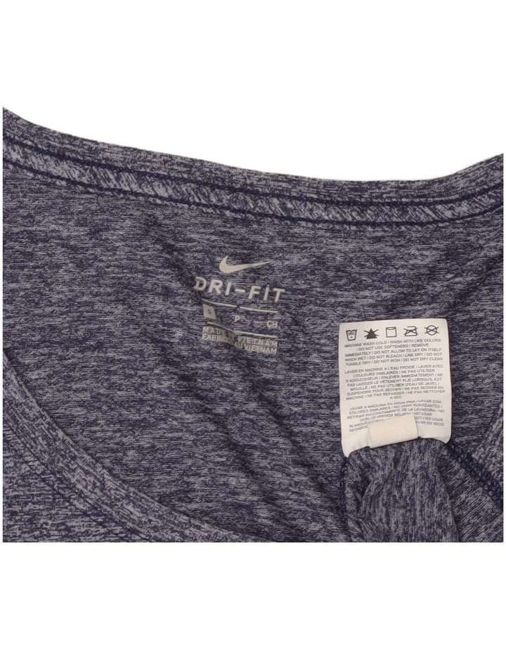 Женская футболка Nike Dri Fit Top UK 10, маленький размер, темно-синий, полиэстер с крапинками