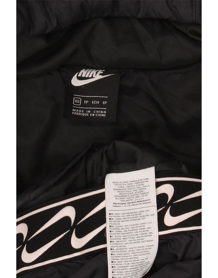 Женская утепленная куртка с капюшоном с графическим рисунком Nike UK 6 XS, черный полиэстер