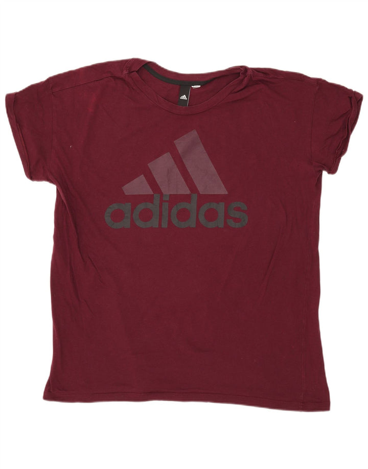 Мужская футболка с рисунком Adidas, большая бордовая