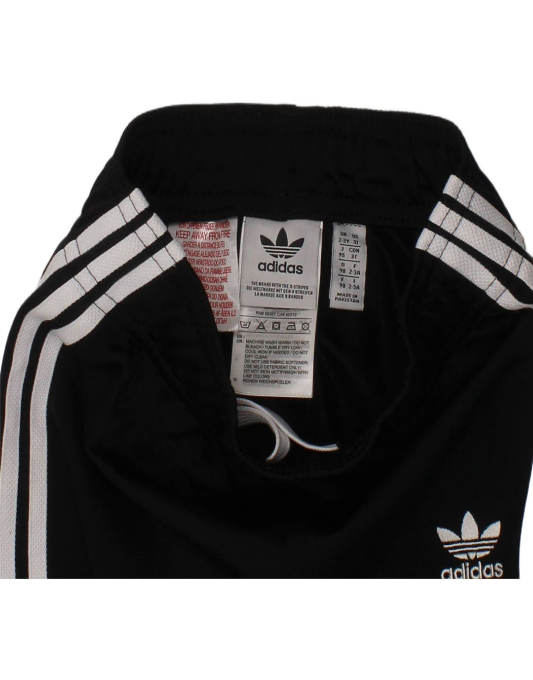 ADIDAS Boys Tracksuit Trousers Joggers 2-3 Years  Black Polyester Vintage Adidas and Second-Hand Adidas from Messina Hembry 