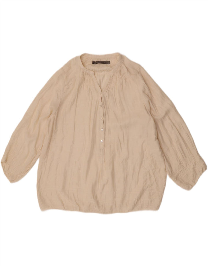 Женская блузка с рукавом 3/4 Zara UK 14 Medium Off White