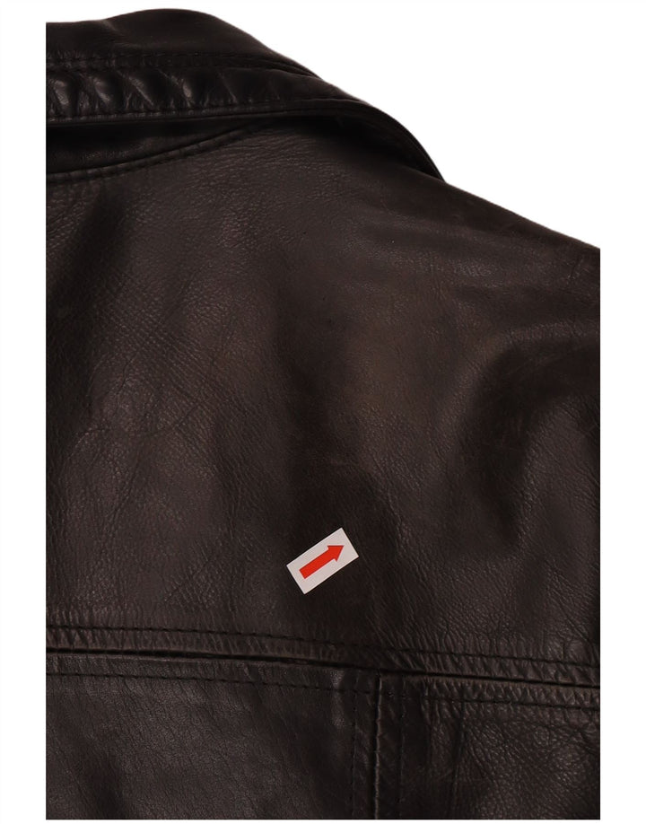 Женская кожаная куртка DAKOTA UK 16, большая черная кожаная классика