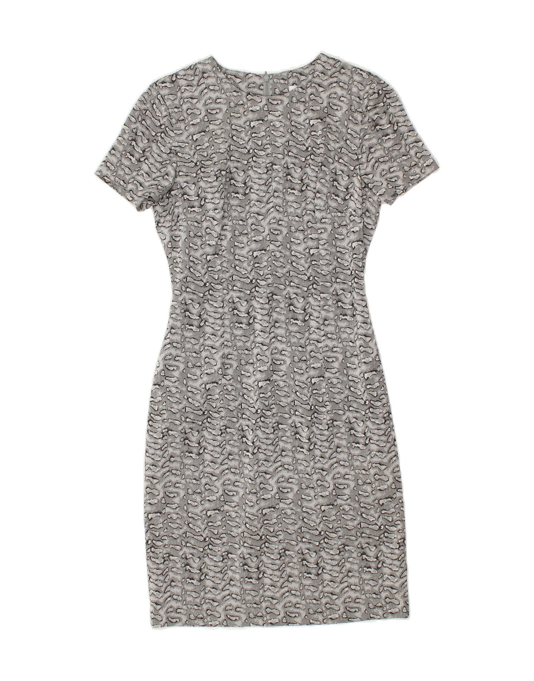 VINTAGE Womens Bodycon Dress UK 8 Small Grey Animal Print Acetate | Vintage Vintage | Thrift | Second-Hand Vintage | Used Clothing | Messina Hembry 