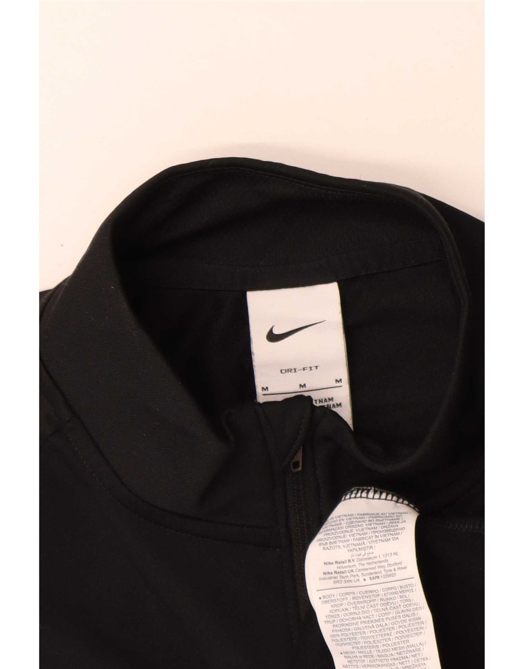 Мужской пуловер с воротником на молнии Nike Dri Fit, спортивный костюм, средний черный полиэстер