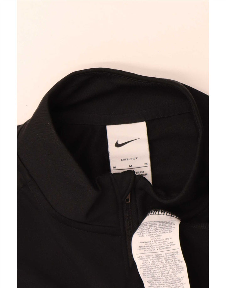 Мужской пуловер с воротником на молнии Nike Dri Fit, спортивный костюм, средний черный полиэстер