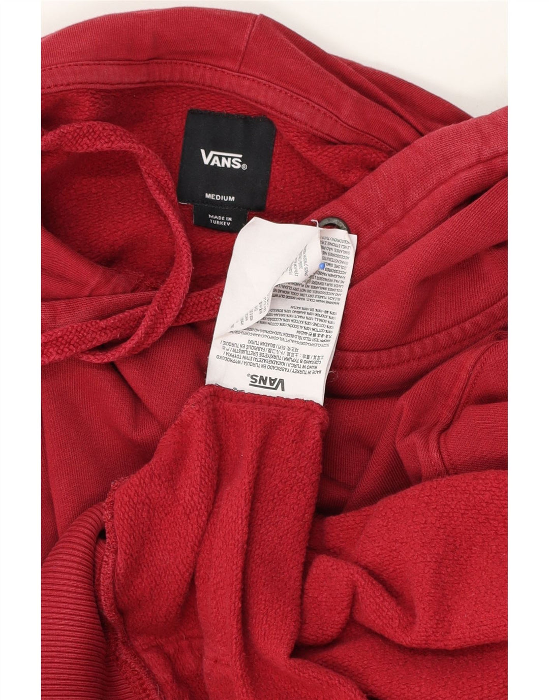 Мужской джемпер с капюшоном Vans, красный, хлопковый, среднего размера