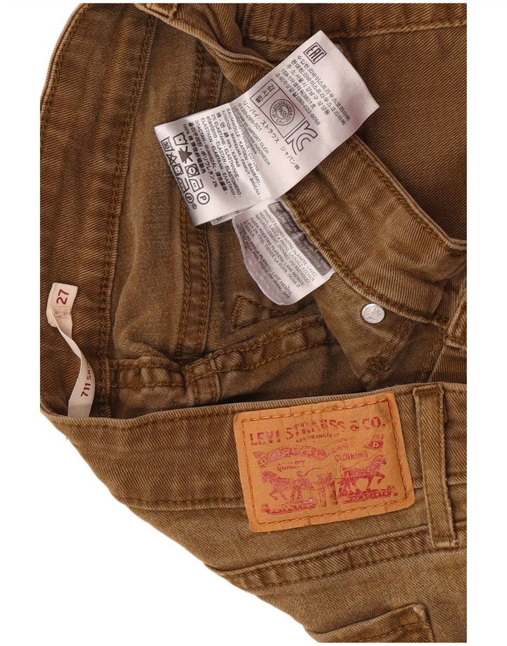 Женские джинсы скинни LEVI'S 711 W27 L28 Бежевые, хлопок