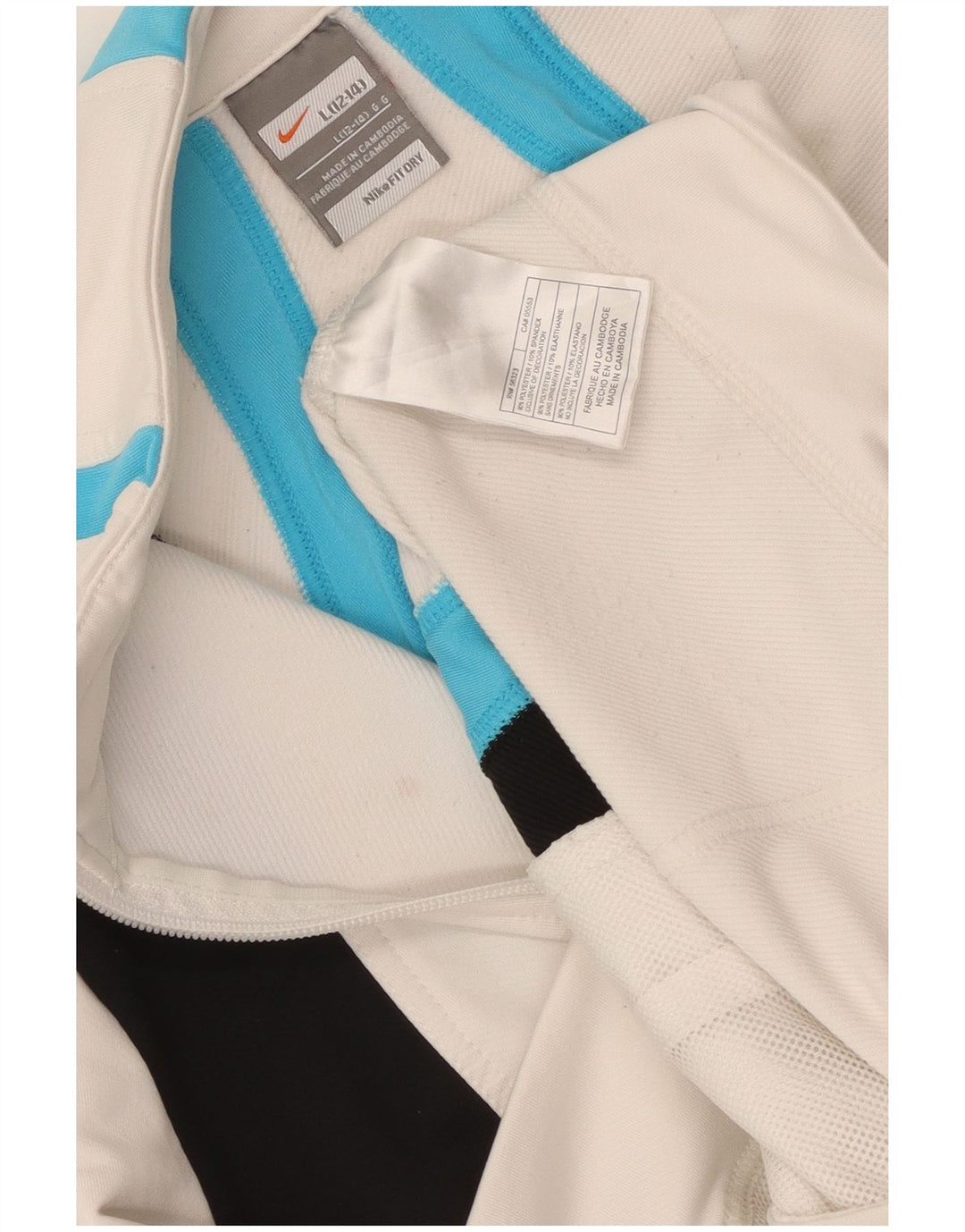 Женская верхняя куртка для сухого спортивного костюма NIKE, размер США 12/14, большой белый цвет с цветными блоками