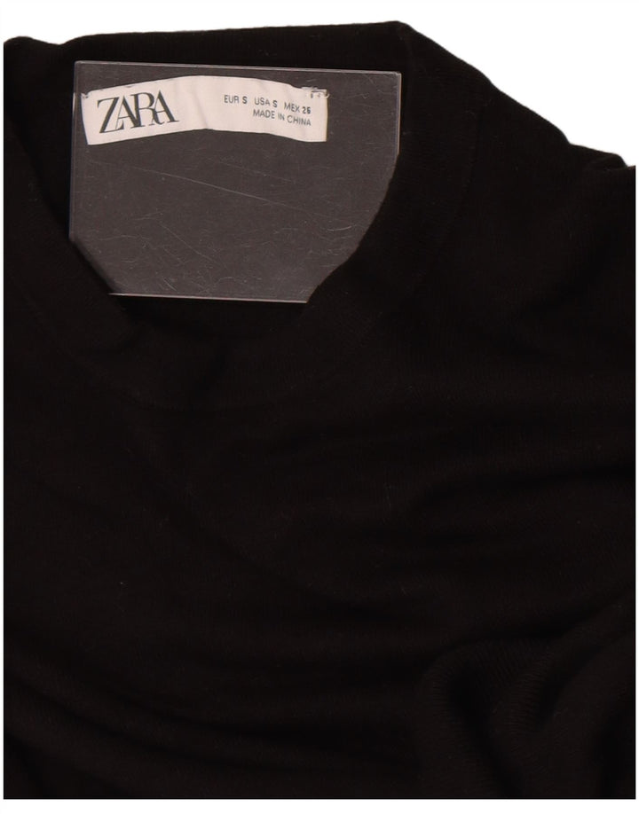 Женский джемпер с круглым вырезом Zara UK 10, маленький черный
