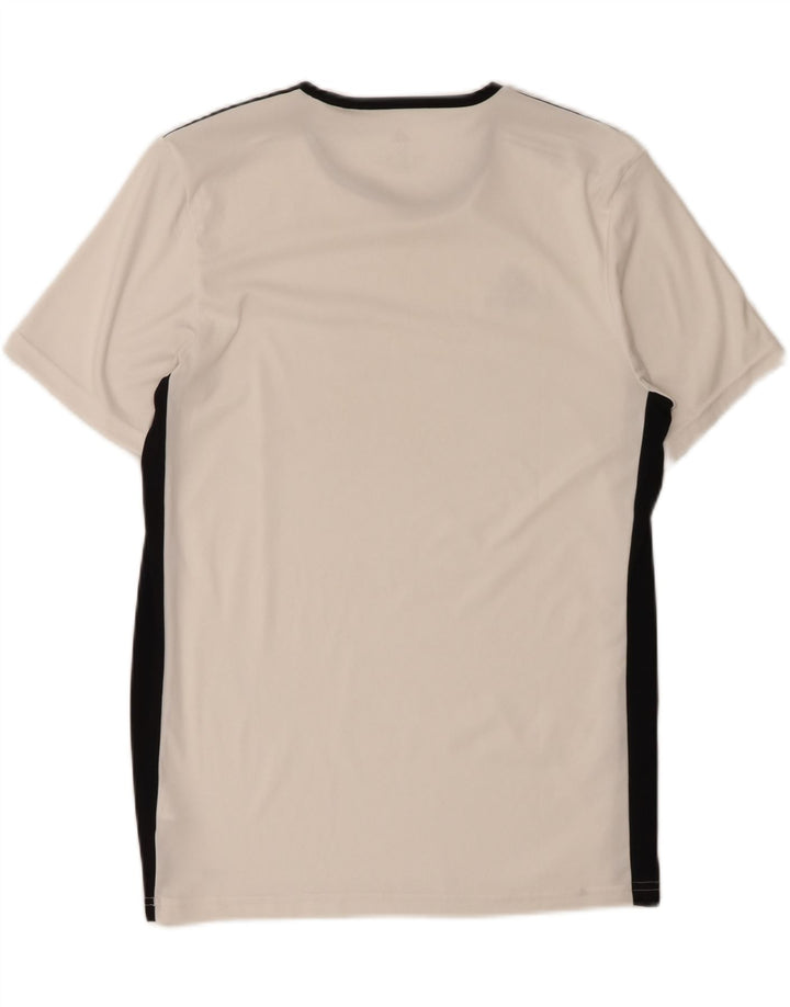ADIDAS Mens Aeroready T-Shirt Top Medium White Colourblock Polyester Vintage Adidas and Second-Hand Adidas from Messina Hembry 