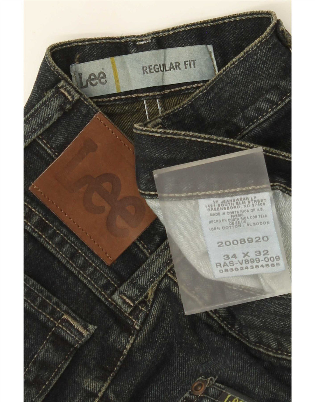Мужские прямые джинсы прямого кроя Lee W34 L32 темно-синие, хлопок