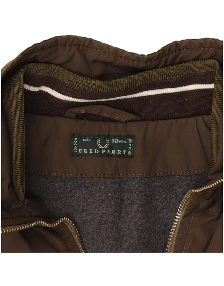 Куртка-бомбер Fred Perry для мальчиков 9-10 лет, цвет хаки, хлопок