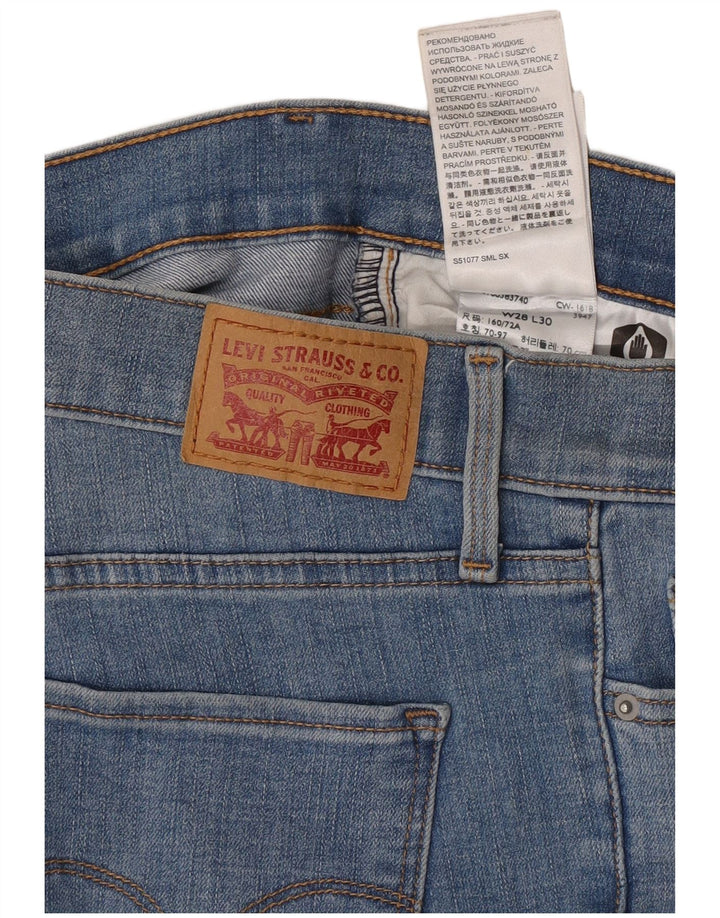 Женские джинсы скинни Levi's W28 L30 синие, хлопок