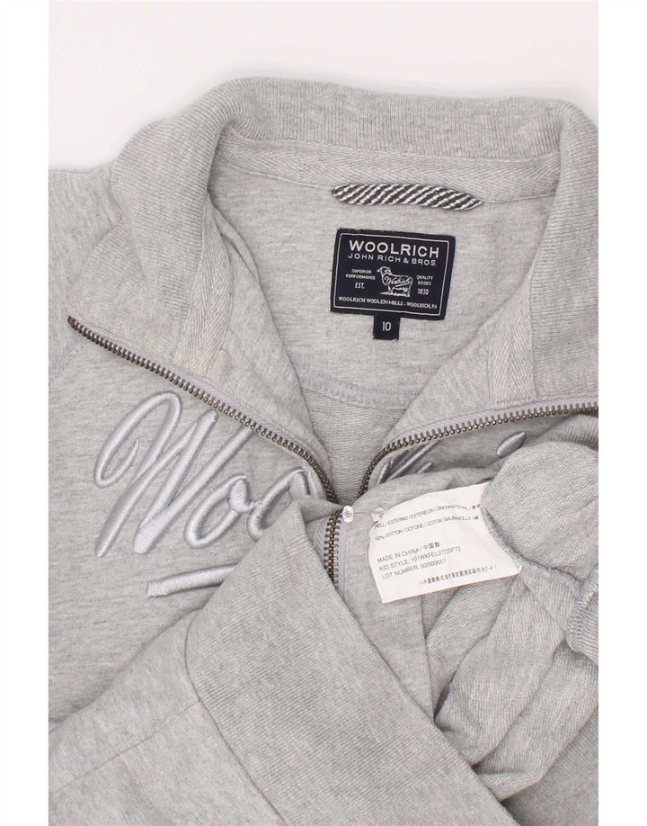 Спортивный костюм Woolrich для мальчиков с графическим рисунком, верхняя куртка, 9–10 лет, серый хлопок с крапинками
