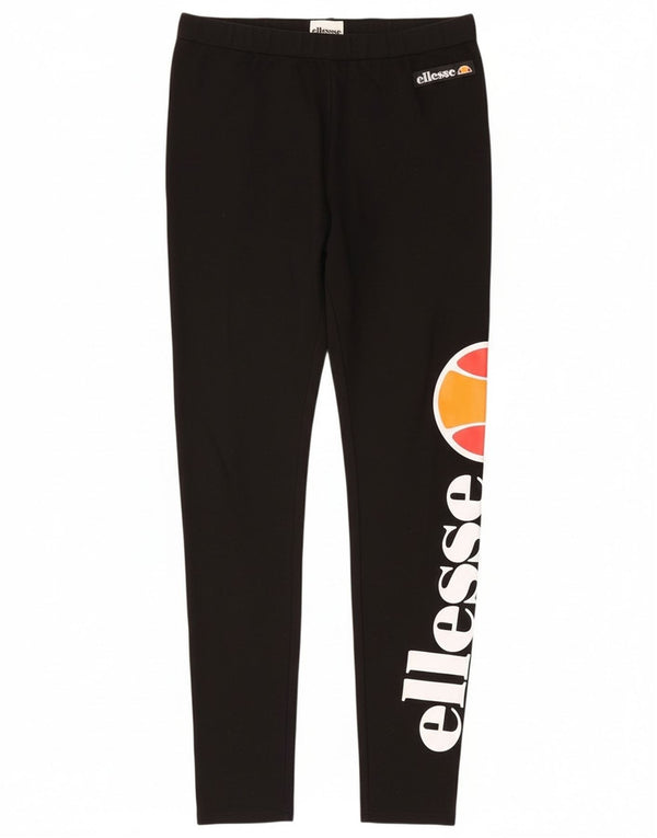Женские леггинсы с рисунком Ellesse UK 12, средний черный хлопок