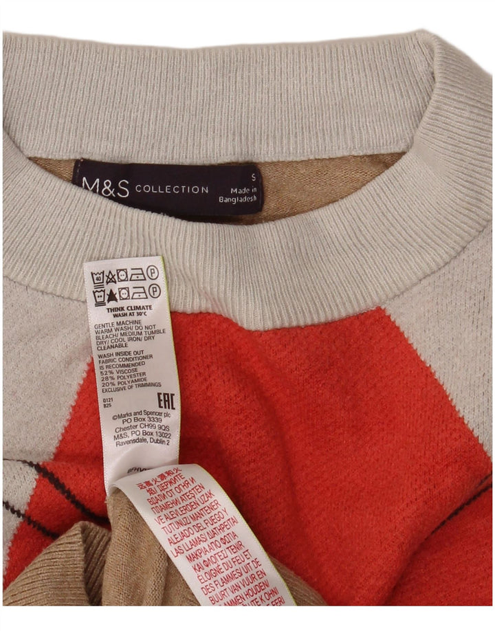 Женский укороченный джемпер с круглым вырезом Marks & Spencer, Великобритания, 10, маленький, разноцветный