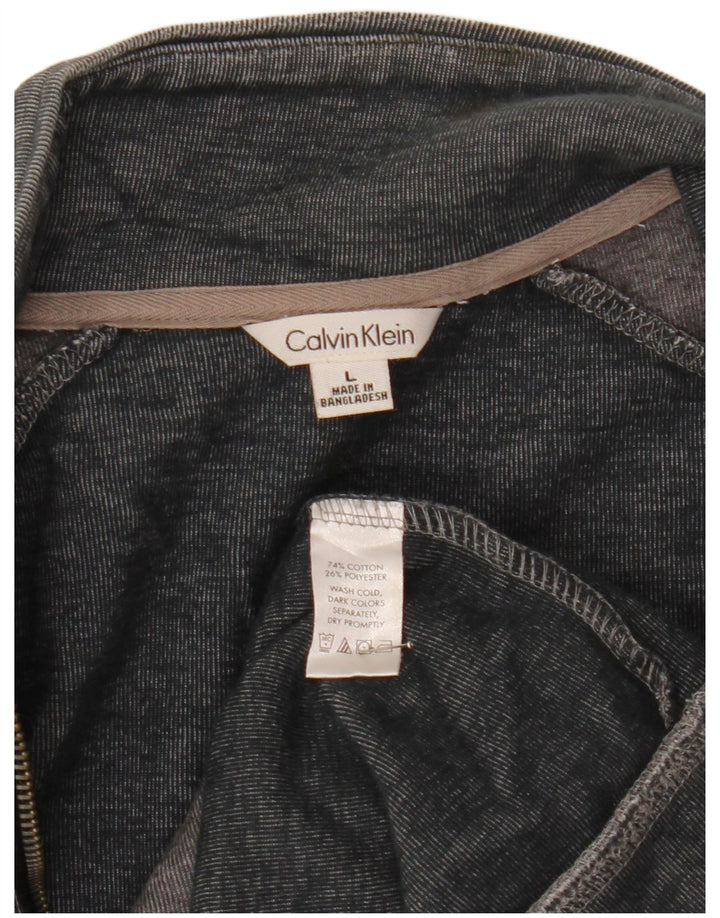 Мужская спортивная куртка Calvin Klein, большая серая хлопковая куртка с цветными блоками