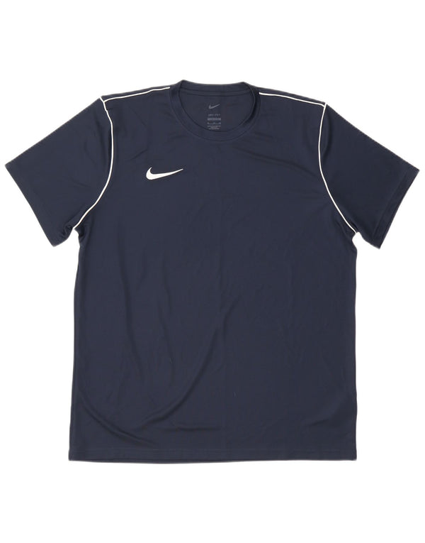 Мужская футболка Nike Dri Fit Slim Fit Top XL темно-синего цвета из полиэстера