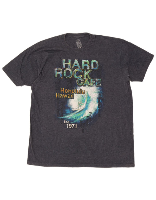 Мужская футболка с рисунком Hard Rock Cafe Гонолулу, топ XL, темно-синий, хлопок