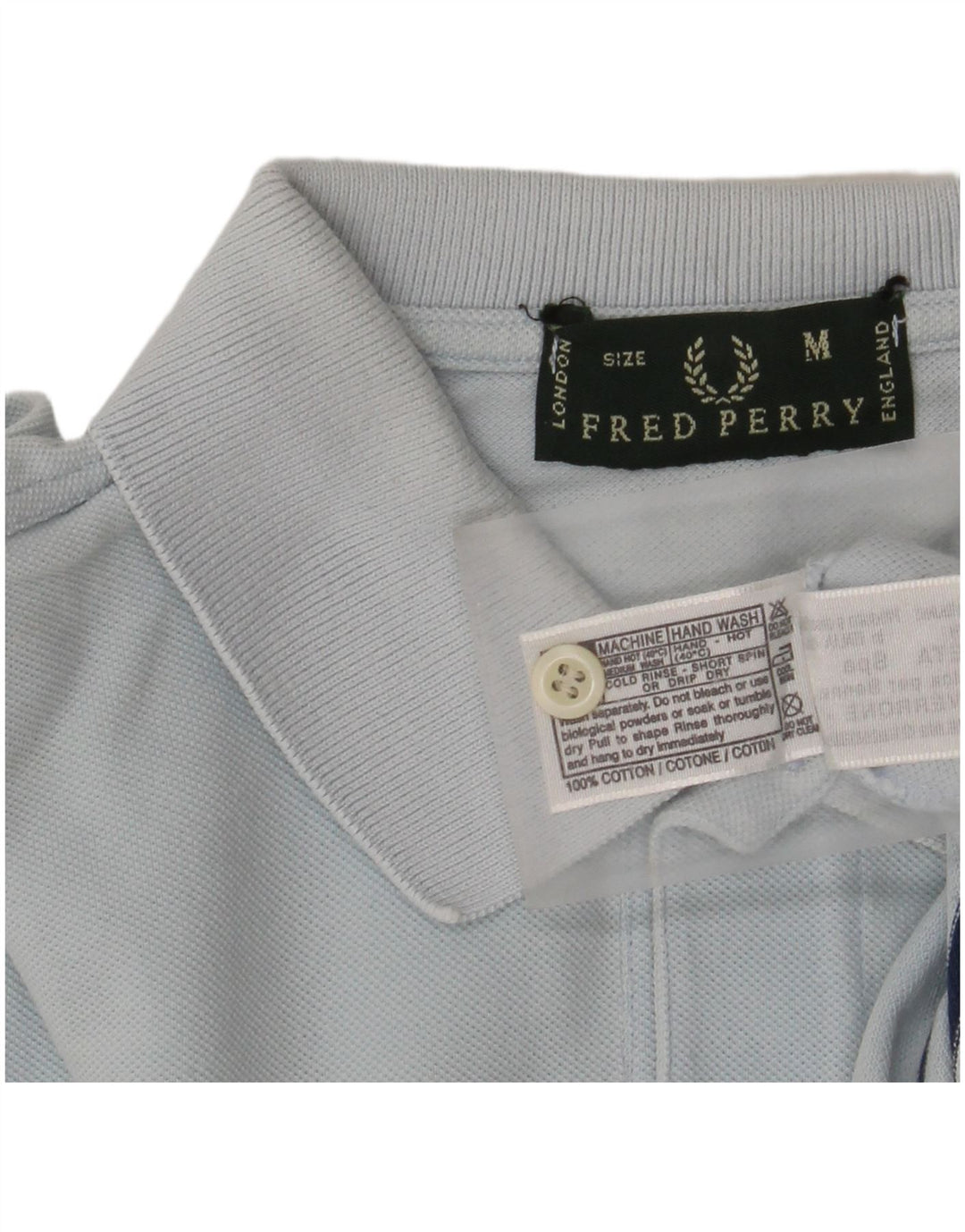 Мужская рубашка-поло Fred Perry, хлопковая синяя полоска среднего размера