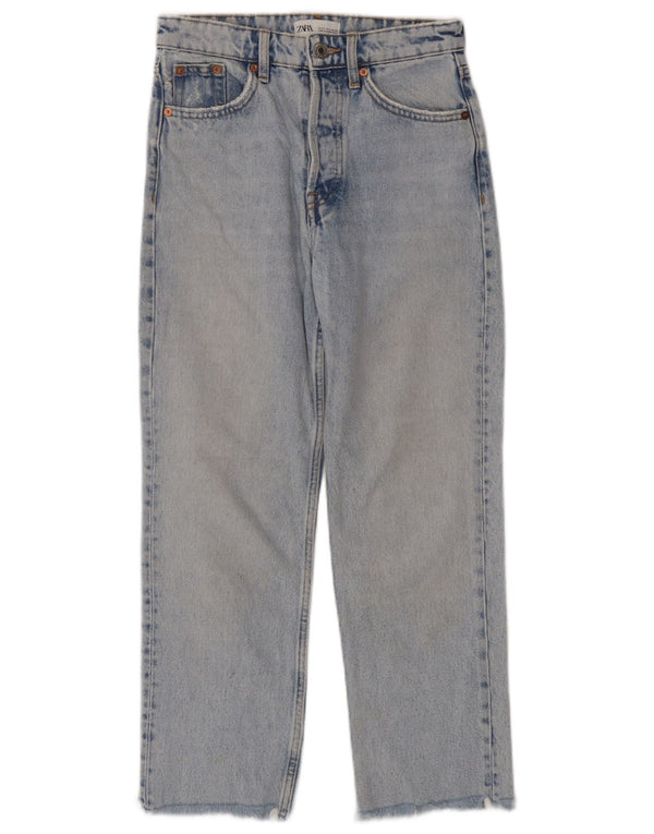 Женские укороченные прямые джинсы Zara EU 34 2XS W24 L25 синие