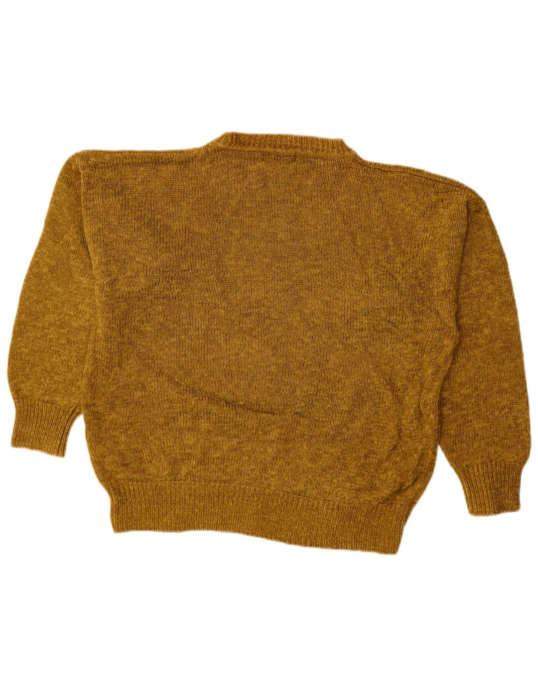 ВИНТАЖНЫЙ женский джемпер с круглым вырезом UK 14, средний хаки Argyle/Diamond