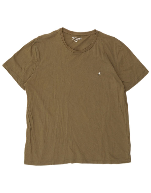 Мужская футболка Jack & Jones Top XL Хаки Хлопок