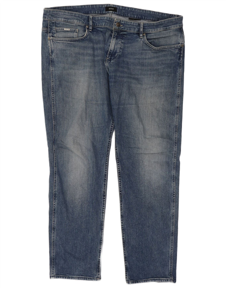 Мужские узкие джинсы Hugo Boss W40 L32, синий хлопок
