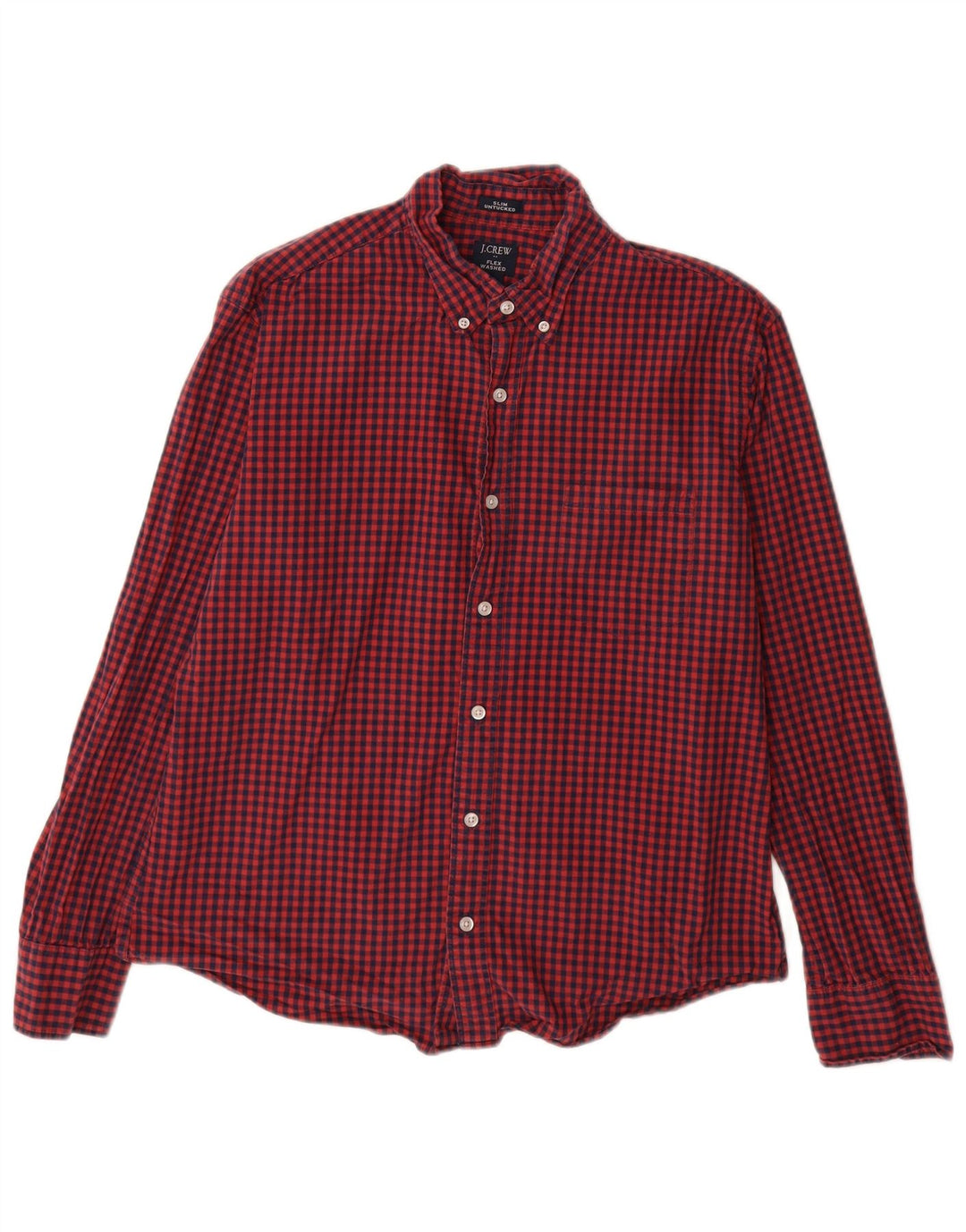 Мужская тонкая рубашка J. Crew, большой красный хлопок в мелкую клетку