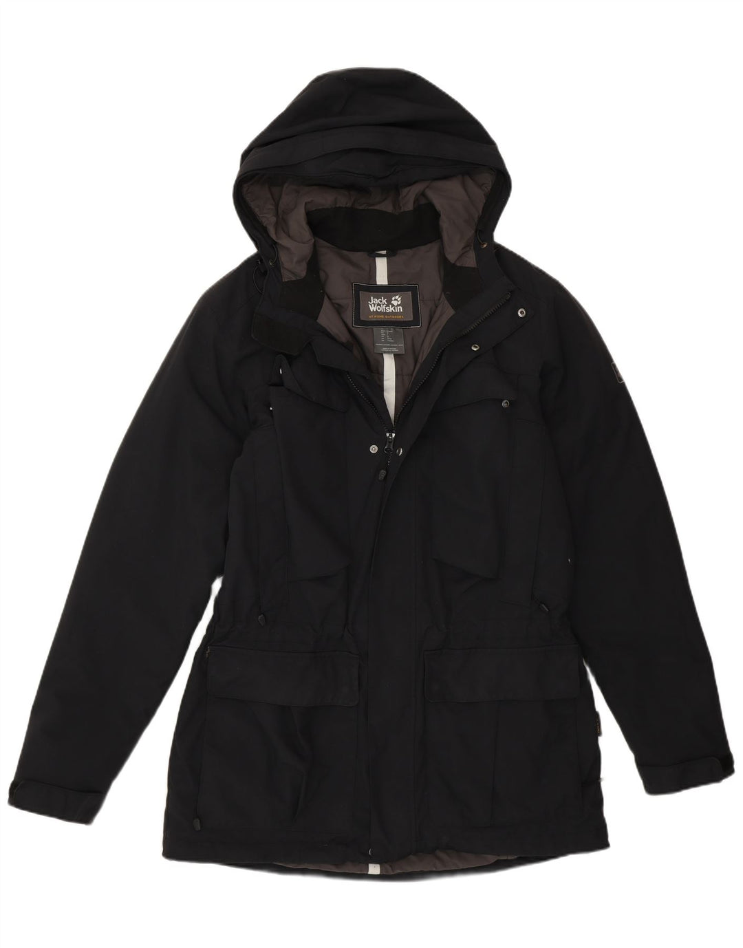 Мужская ветровка с капюшоном Jack Wolfskin UK 36/38, средний черный полиамид