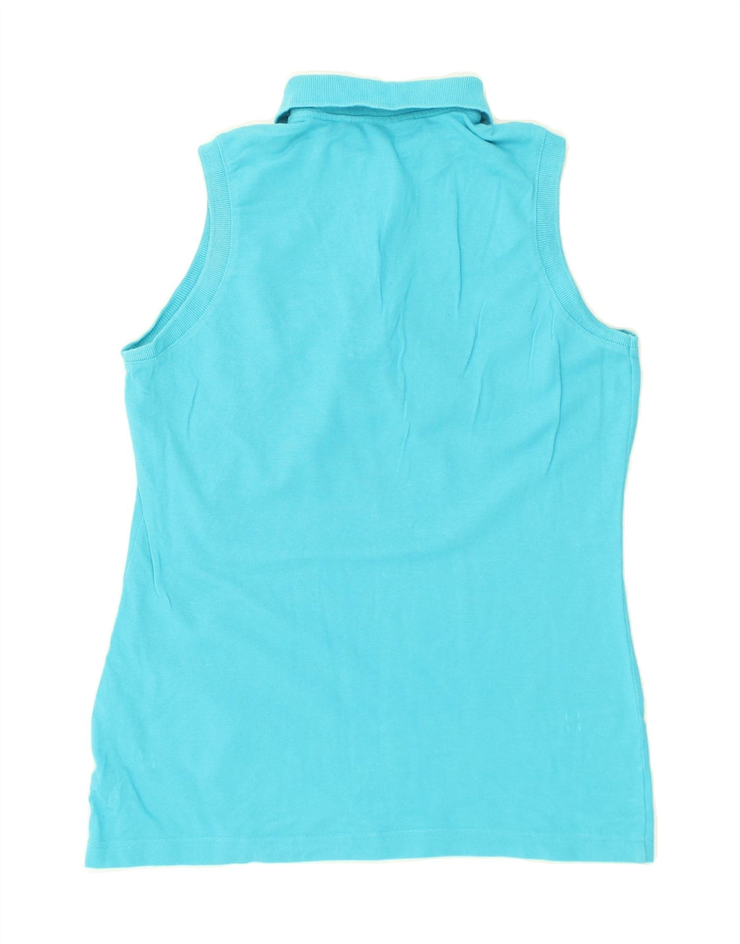CHERVO Womens Sleeveless Polo Shirt UK 6 XS Turquoise Cotton | Vintage Chervo | Thrift | Second-Hand Chervo | Used Clothing | Messina Hembry 