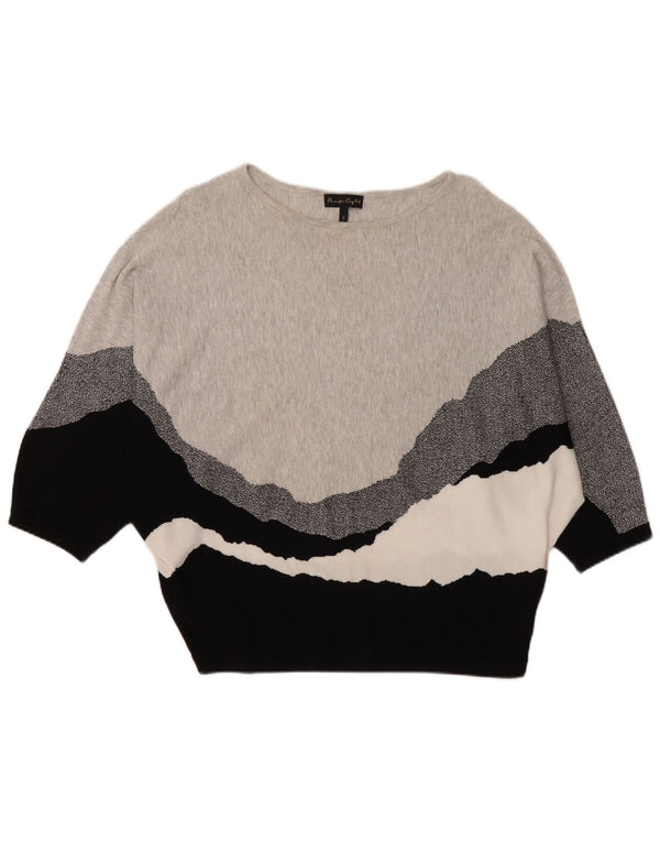 PHASE EIGHT Womens Oversized Boat Neck Jumper Sweater UK 14 Medium Grey