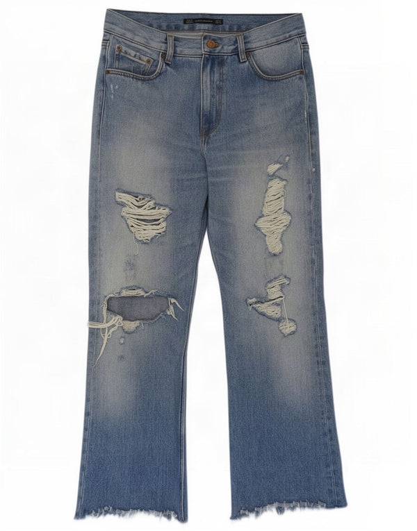Женские укороченные джинсы Zara Trafaluc с высокой талией EU 36 XS W26 L26 Синие