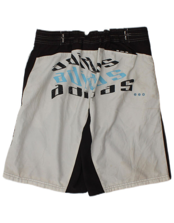 Adidas Mens Graphic Swimming Shorts Medium  Black Colourblock Polyester