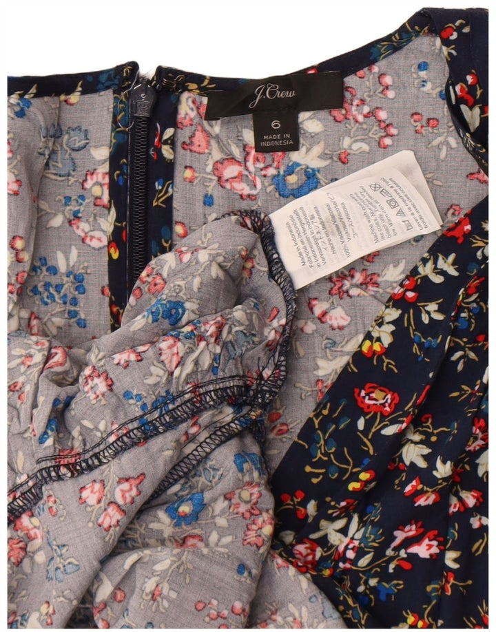 Женское платье трапециевидного силуэта J. Crew, США 6, средний темно-синий, вискоза с цветочным принтом