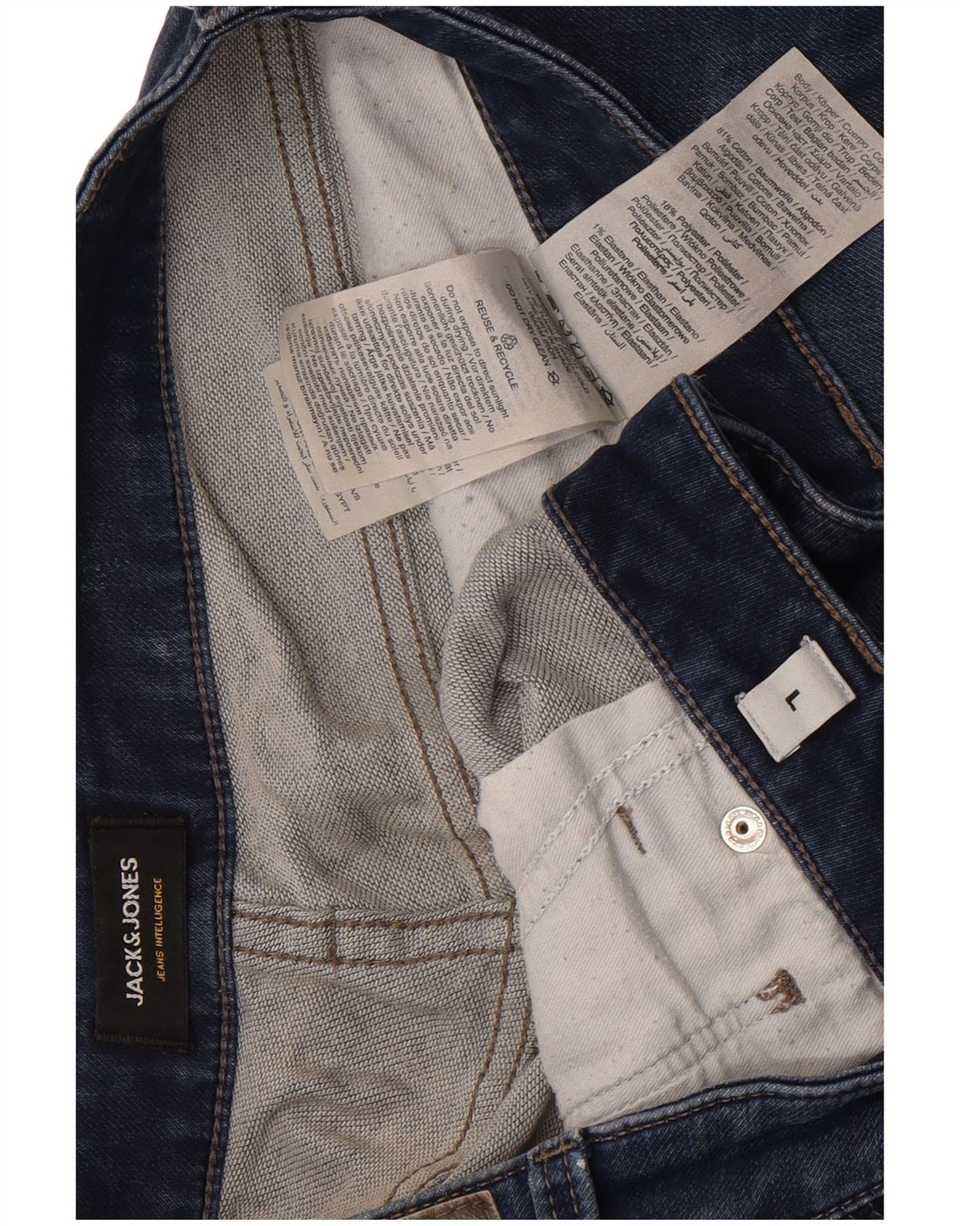 Мужские джинсовые шорты Jack & Jones, большие, синие, хлопок, W36