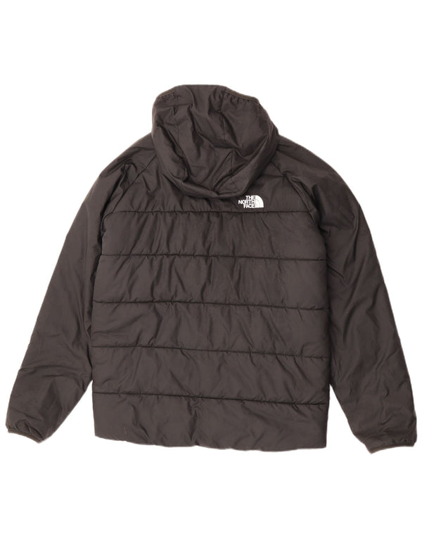 Двусторонняя стеганая куртка с капюшоном для мальчиков The North Face, 14–15 лет, размер XL, черная