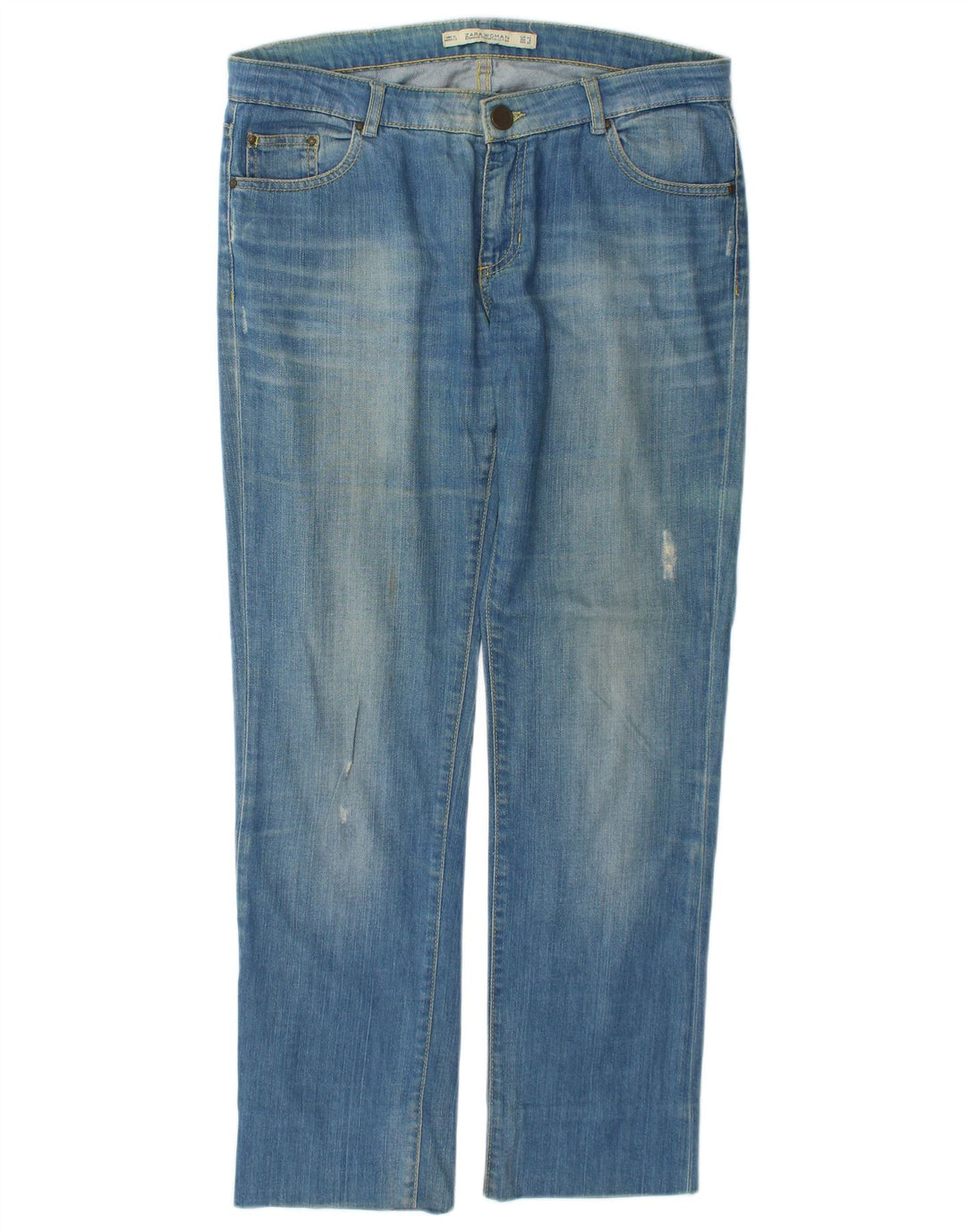 Женские прямые джинсы Zara EU 40 Medium W30 L29, синий хлопок