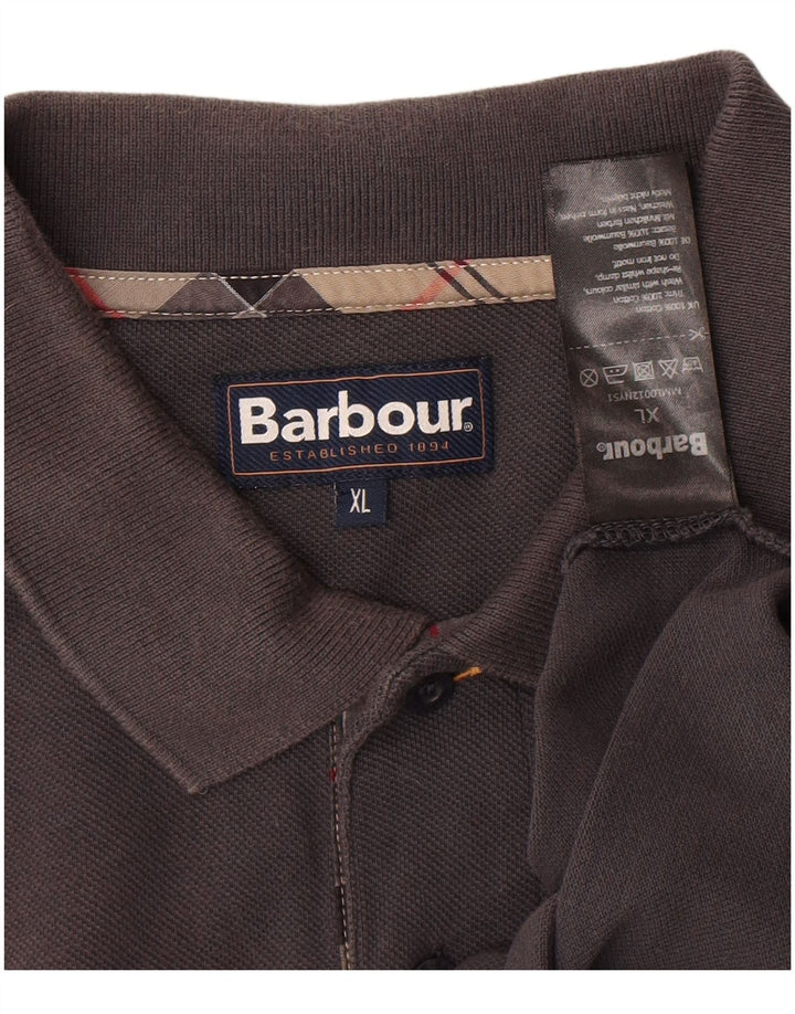 Мужская рубашка-поло Barbour XL, серая, хлопок
