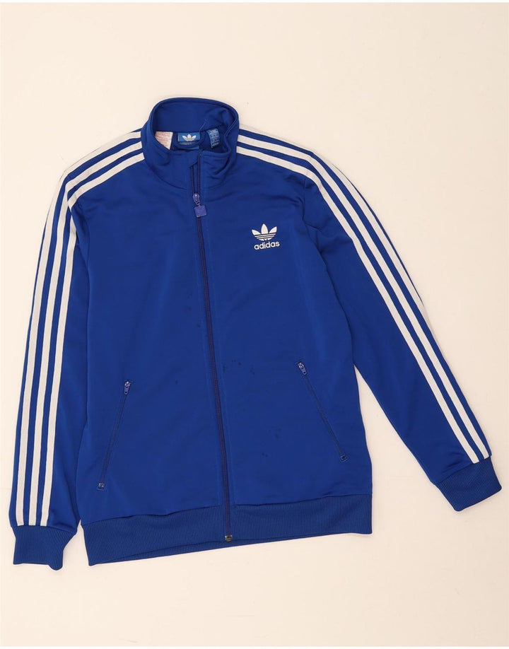 Спортивный костюм Adidas для мальчиков с графическим рисунком, верхняя куртка 13-14 лет, синий полиэстер